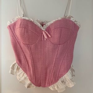 Lena - pink corset top with removable straps. Size M. Never been worn.